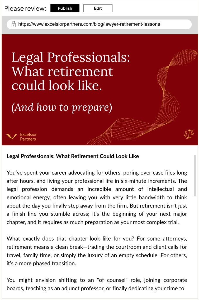 Approved blog draft preview